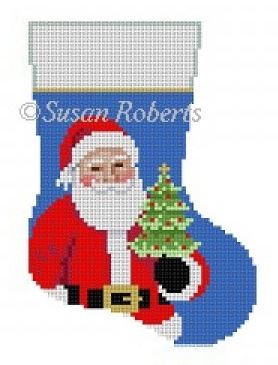 click here to view larger image of Tree Santa Mini Stocking (hand painted canvases)