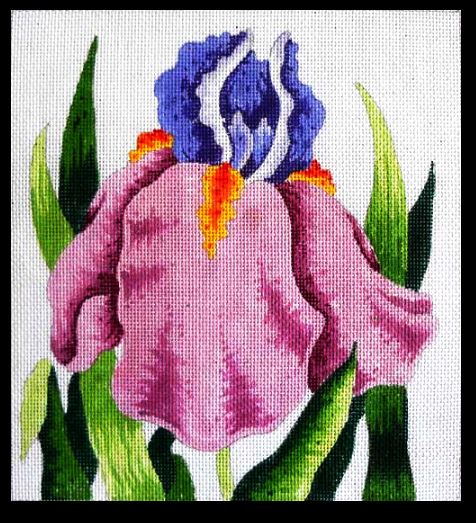 click here to view larger image of Lavender Bearded Iris (hand painted canvases)