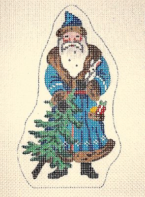 click here to view larger image of Victorian Santa /Blue Coat (hand painted canvases)