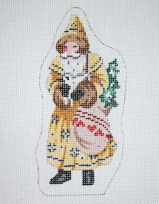 click here to view larger image of Victorian Santa /Gold Coat (hand painted canvases)