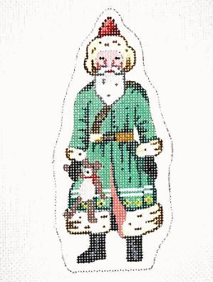 click here to view larger image of Victorian Santa /Green Coat (hand painted canvases)