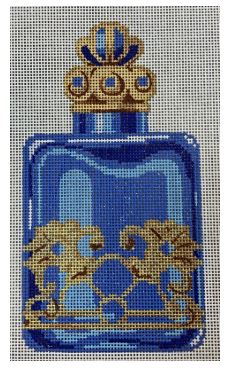 click here to view larger image of Blue and Gold Perfume Bottle (hand painted canvases)