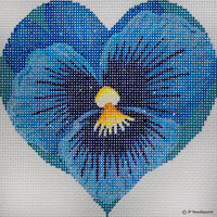 click here to view larger image of Blue Pansy Heart (hand painted canvases)