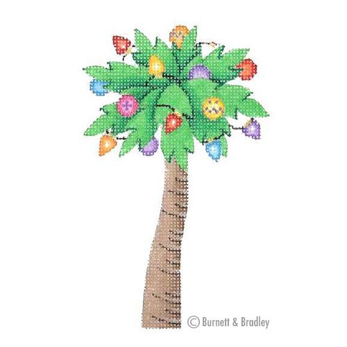click here to view larger image of Christmas by the Sea - Palm Tree Decorated with Lights (hand painted canvases)