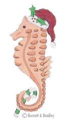 click here to view larger image of Christmas by the Sea - Seahorse with Santa Hat (hand painted canvases)