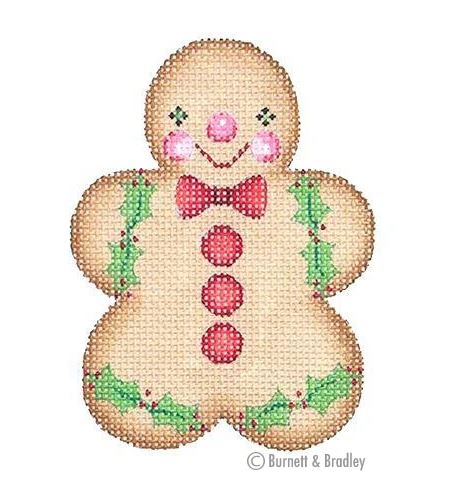 click here to view larger image of Gingerbread Boy - Red Bow Tie (hand painted canvases)