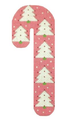 click here to view larger image of Christmas Tree Pink Candy Cane (hand painted canvases)