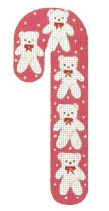 click here to view larger image of Teddy Bear Candy Cane (hand painted canvases)