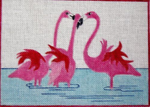 click here to view larger image of Three Flamingos (hand painted canvases)