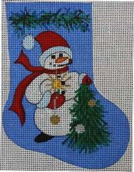 click here to view larger image of Snowman Tree Sock (hand painted canvases)