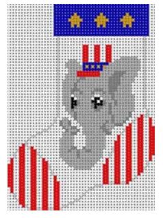 click here to view larger image of Republican Stocking (hand painted canvases)