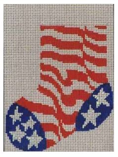 click here to view larger image of Stars and Stripes Mini Stocking (hand painted canvases)