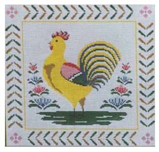 click here to view larger image of Quimper Rooster (hand painted canvases)