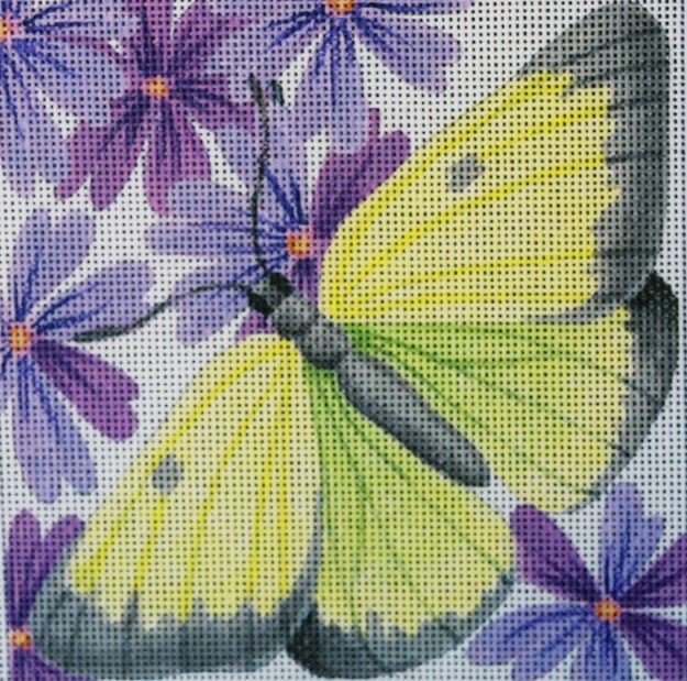 click here to view larger image of Yellow-Green on Purple (hand painted canvases)