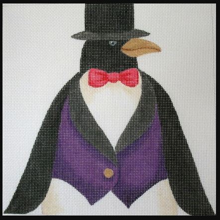 click here to view larger image of Top Hat Penguin (hand painted canvases)