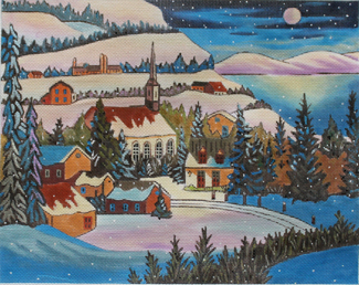 click here to view larger image of Full Moon (hand painted canvases)