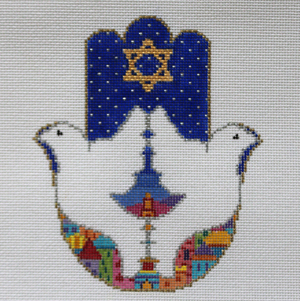 click here to view larger image of HAMSA - Dove Over Jerusalem (hand painted canvases)