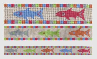 click here to view larger image of Rainbow Fish Belt (hand painted canvases)