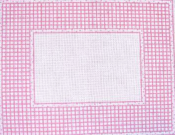 click here to view larger image of Pink and White Check Frame (hand painted canvases)