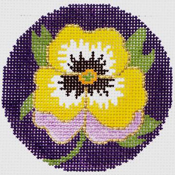 click here to view larger image of Pansy on Purple (hand painted canvases)