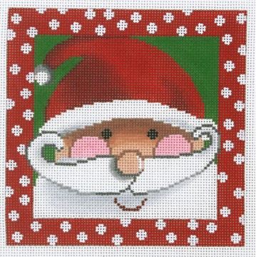 click here to view larger image of Santa with Rosy Cheeks - Dots (hand painted canvases)