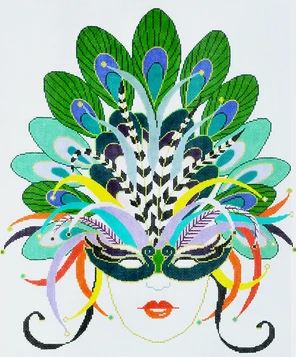 click here to view larger image of Peacock Mask (hand painted canvases)
