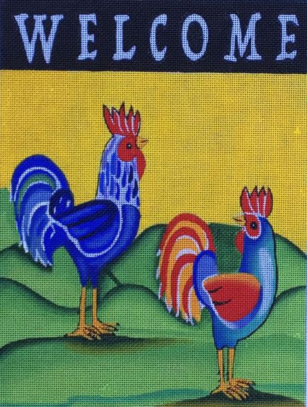 click here to view larger image of Welcome Roosters (hand painted canvases)