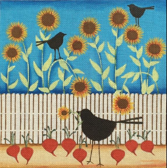 click here to view larger image of Sunflowers and Crows (hand painted canvases)