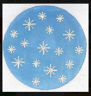click here to view larger image of Snowflakes Coaster/Ornament (hand painted canvases)