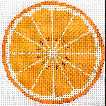 click here to view larger image of Orange Coaster/Ornament (hand painted canvases)