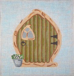 click here to view larger image of Fairie Door w/Potted Plant (hand painted canvases)