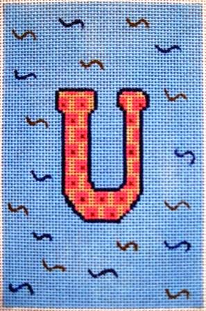 click here to view larger image of Letter Inserts - U (hand painted canvases)