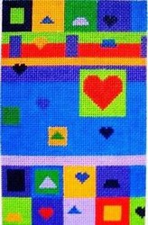click here to view larger image of Geometric Heart (hand painted canvases)