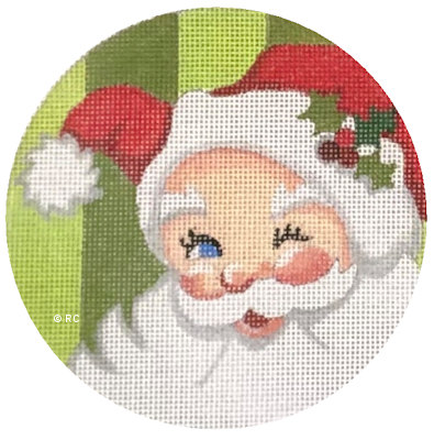 click here to view larger image of Santa w/Green Background (hand painted canvases)