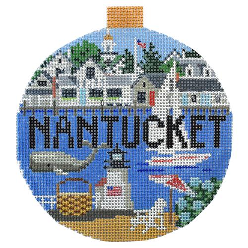 click here to view larger image of Travel Round - Nantucket (hand painted canvases)