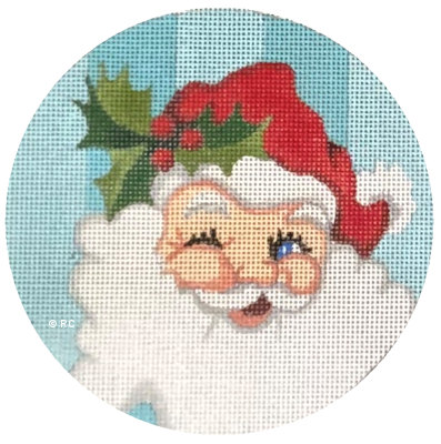click here to view larger image of Santa w/Blue Background (hand painted canvases)