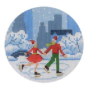click here to view larger image of New York Holiday - Central Park Ice Skating (hand painted canvases)