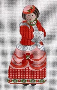 click here to view larger image of Victorian Christmas Woman (hand painted canvases)