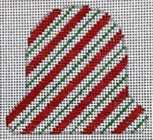 click here to view larger image of Bell - Candy Cane (hand painted canvases)