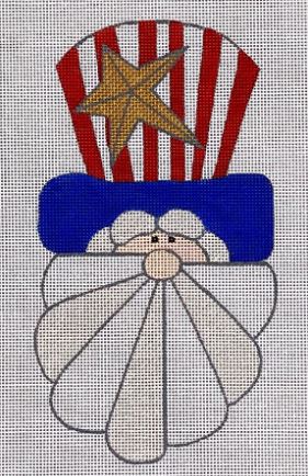 click here to view larger image of Star Spangled Santa  (hand painted canvases)