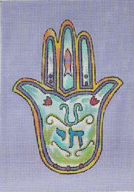 click here to view larger image of HAMSA - L'Chaim (hand painted canvases)
