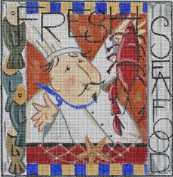 click here to view larger image of Chef - Fresh Seafood (hand painted canvases)
