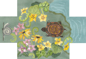 click here to view larger image of Turtle Pond Brick Cover (hand painted canvases)