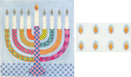 click here to view larger image of Tree of Life Menorah Set (hand painted canvases 2)