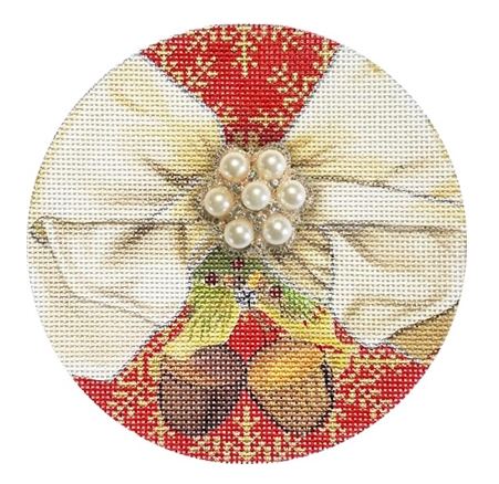 click here to view larger image of Acorn Christmas Ball w/Jewel (hand painted canvases)