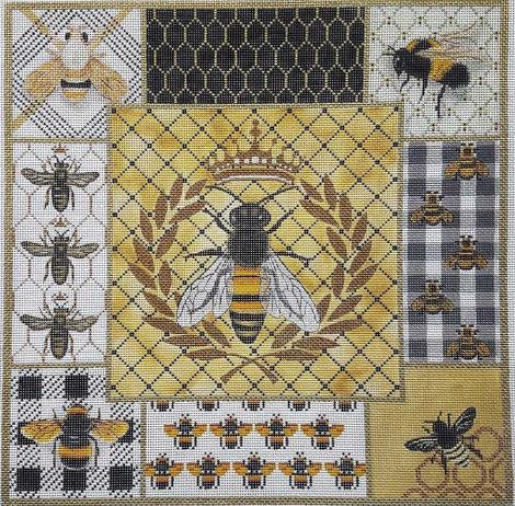 click here to view larger image of Honey Bee Collage (hand painted canvases)