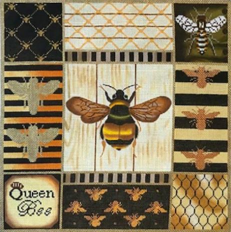click here to view larger image of Queen Bee Collage (hand painted canvases)