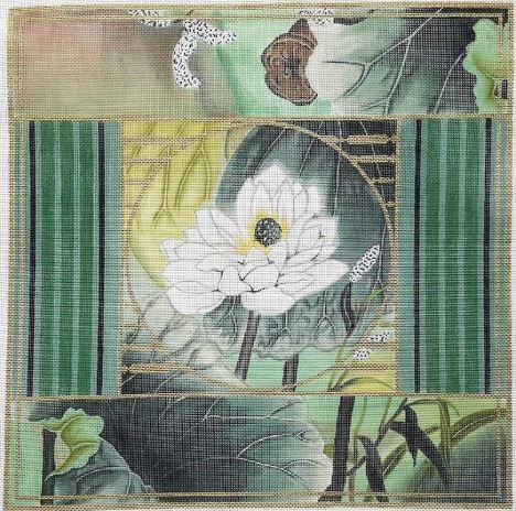 click here to view larger image of Waterlily Collage (hand painted canvases)