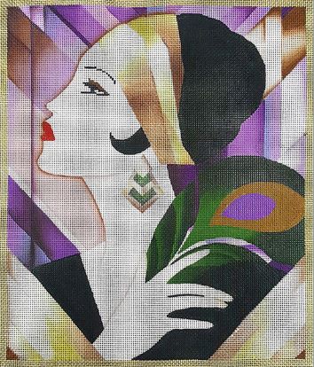 click here to view larger image of Deco Lady (hand painted canvases)