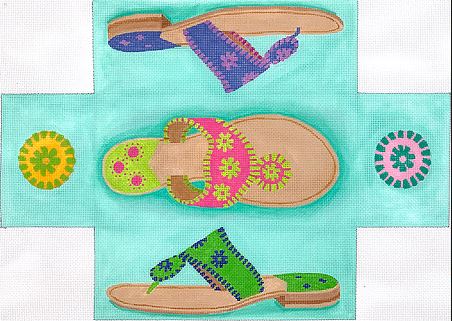 click here to view larger image of Jack Rogers Sandals Brick Cover (hand painted canvases 2)